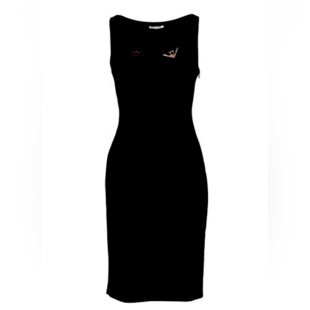 VERSACE COLLECTION Authentic Black Baroque Scuba Dress  NWT Size 42